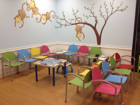 pediatric waiting room with Bola chairs