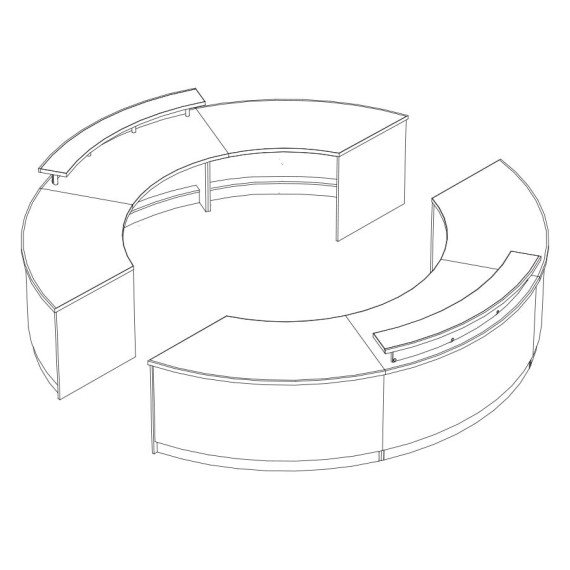 Spring Hill Curved Circulation Desk Kit - mediatechnologies