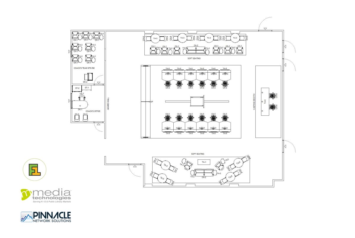 2D drawing of Florence One Schools Esports Arena