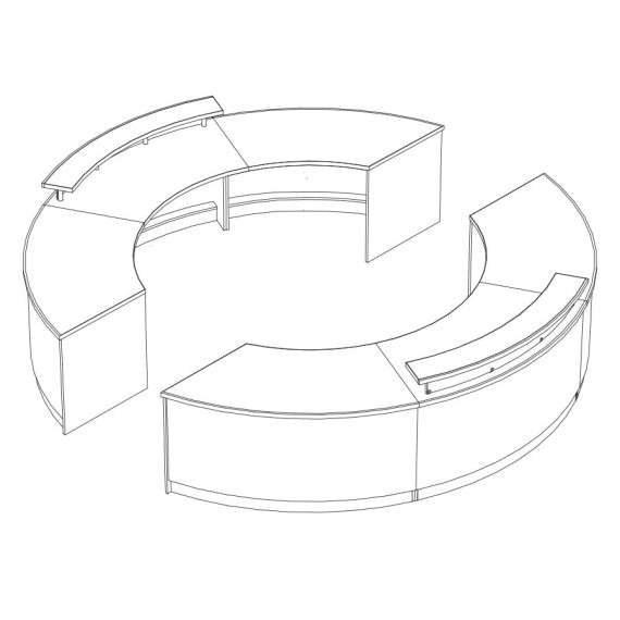 Spring Hill Curved Circulation Desk Kit - mediatechnologies